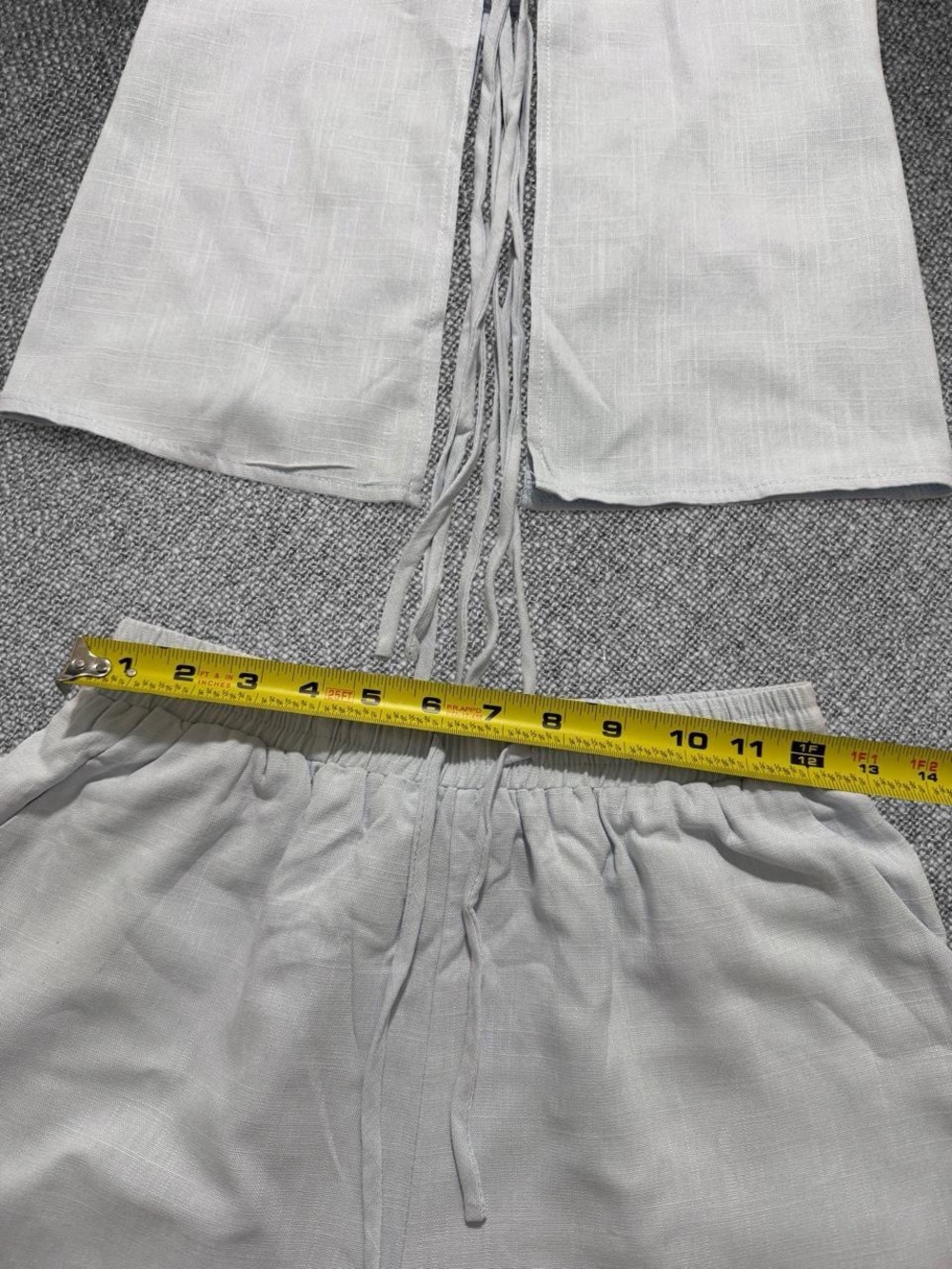 Women’s Light Blue Linen Blend Halter Top And Shorts Two Piece Set Size Small - Picture 5 of 8